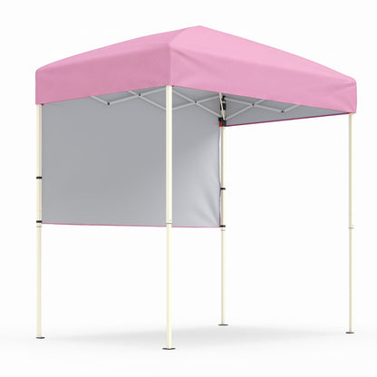 Pop-Up Canopy Tent 6x4 ft with pink canopy and gray half sidewall DirectDeals on Tampa Home & Garden Store