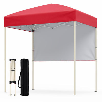 Pop-Up Canopy Tent 6x4 ft with Half Sidewall by DirectDeals; red canopy, gray sidewalls on Tampa Home & Garden Store