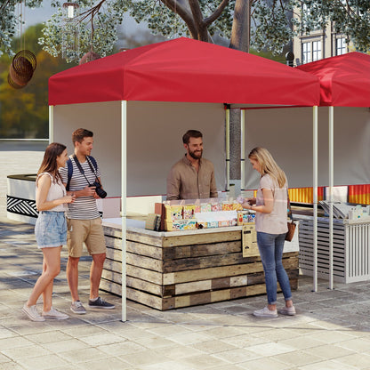 Pop-Up Canopy Tent 6x4 ft with Half Sidewall DirectDeals red; two tents at an outdoor market on Tampa Home & Garden Store