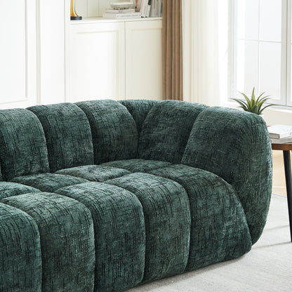 Modern Piano Key Backrest Sofa With Upholstery