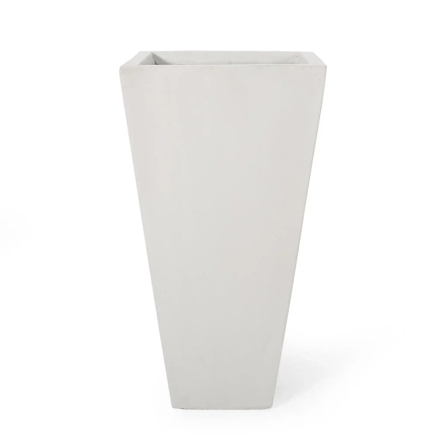 Outdoor Modern Cast Stone Planter white, tall tapered design by HouseOfZazla on Tampa Home & Garden Store