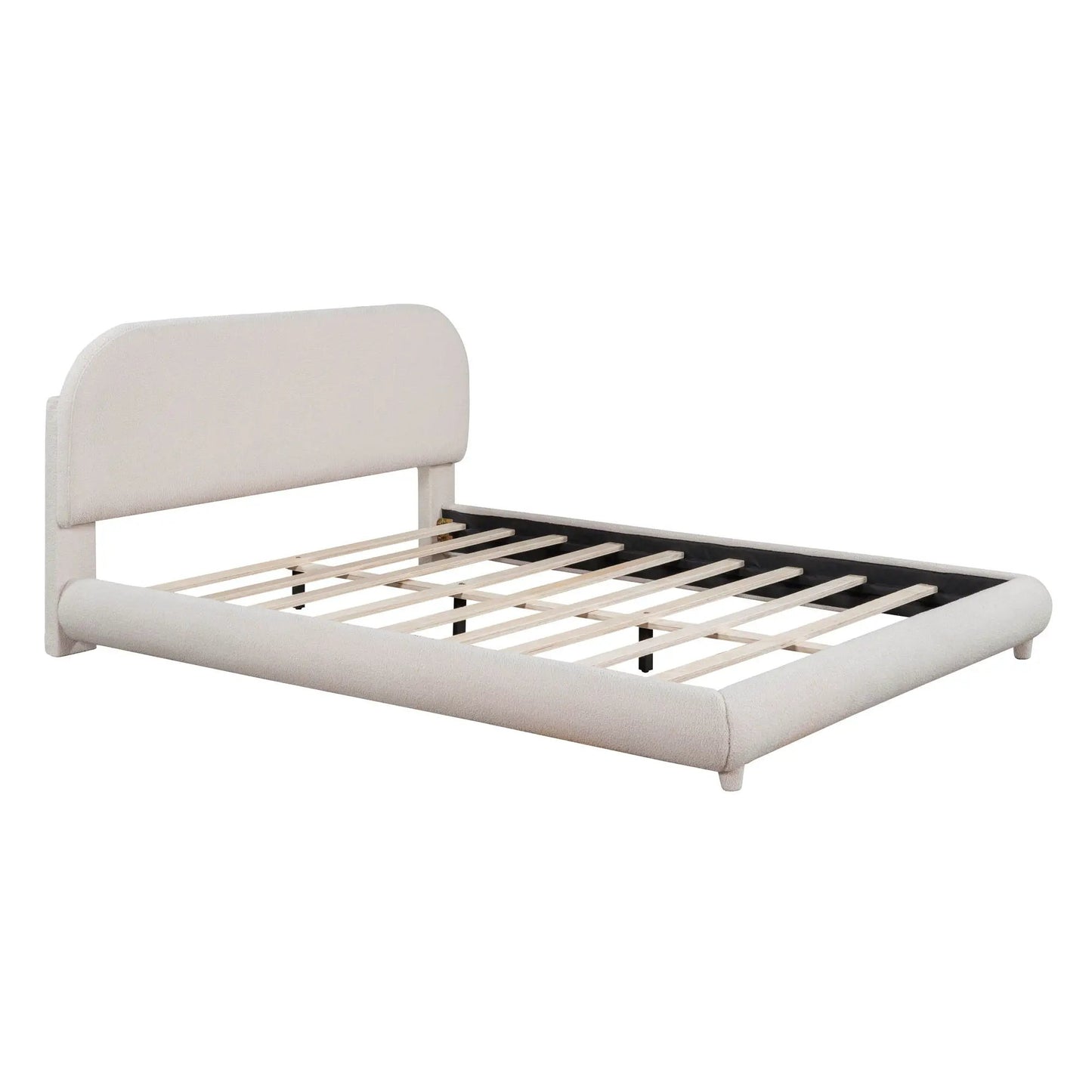 Upholstered Platform Bed With Thick Solid Frame