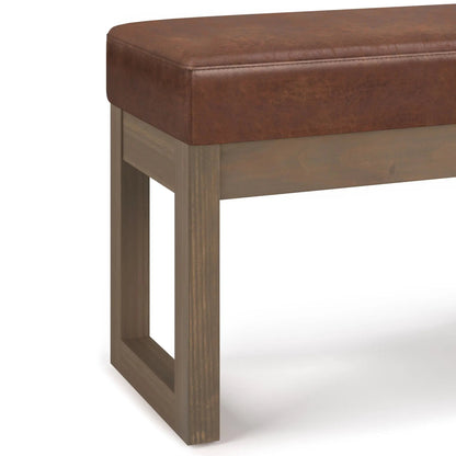 Milltown Upholstered Ottoman Bench With Driftwood