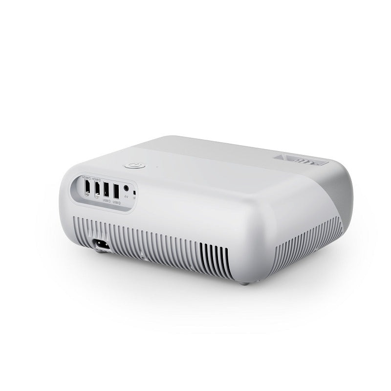 White portable projector with front HDMI/USB ports and vented base for home use on Tampa Home & Garden Store
