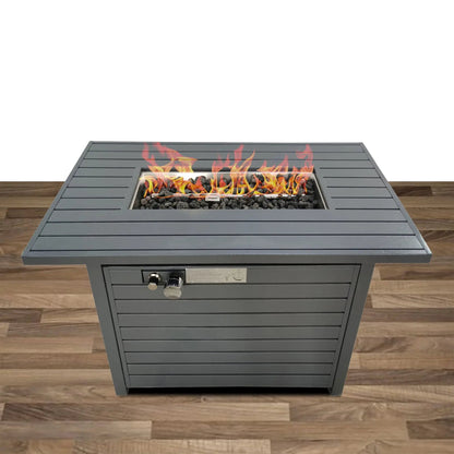 Propane Outdoor Fire Pit Table With Lid Gray