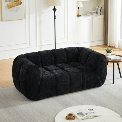 Rounded Cloud Sofa and Piano Key Backrest Design