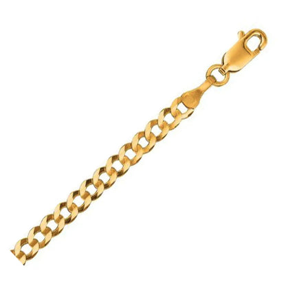 14k yellow gold solid curb chain necklace 3.20 mm with lobster clasp on Tampa Home & Garden Store