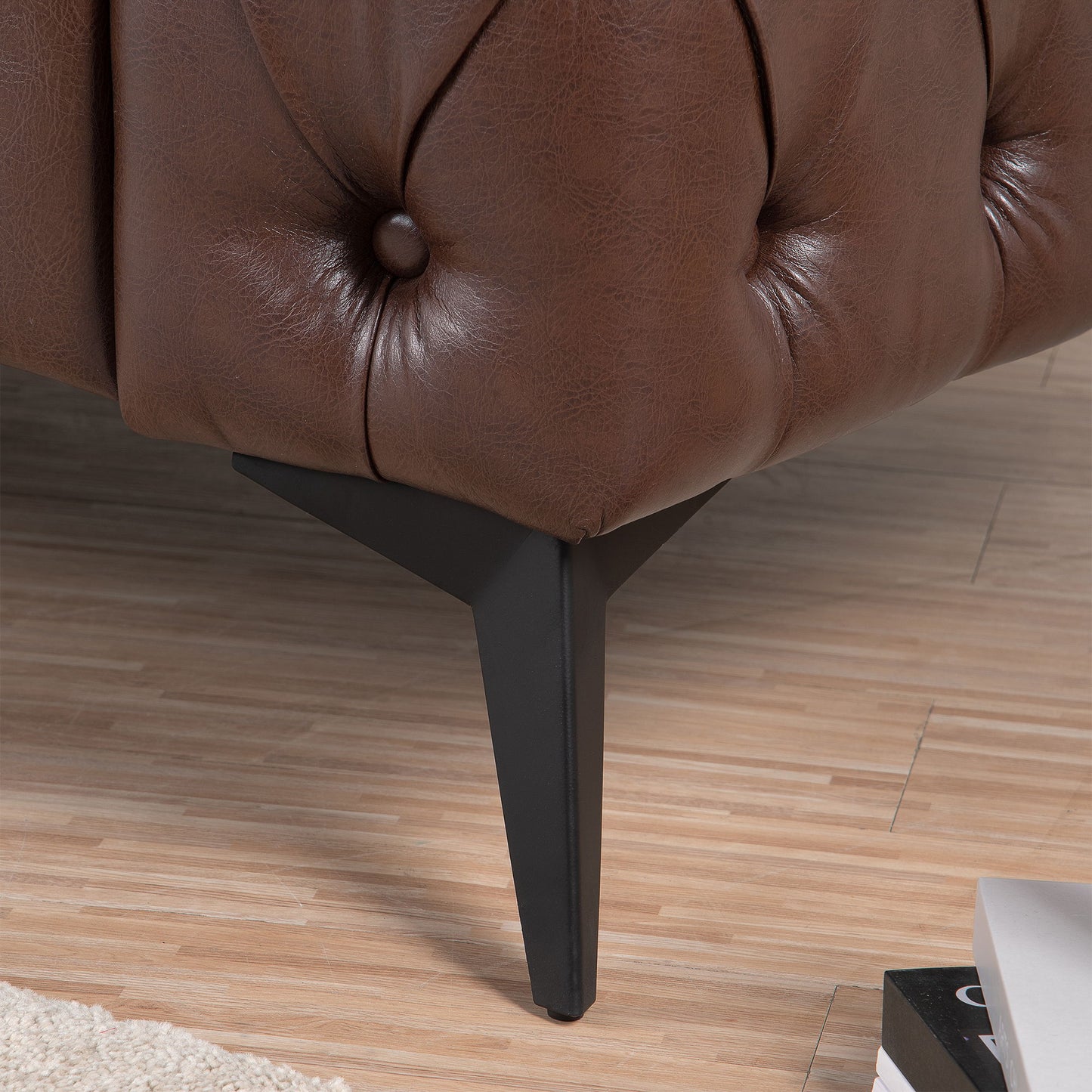 Modern 3 Seater Sofa with Square Arm and Cushion