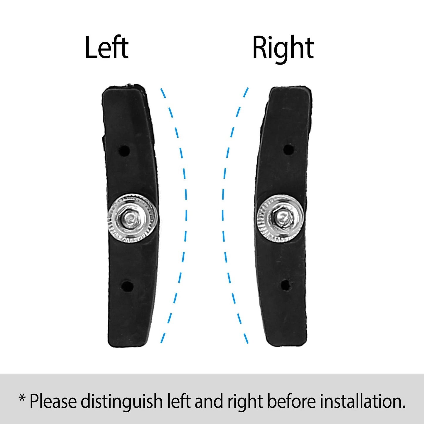 GemGear V bike brake pads left and right, black 70mm with mounting nuts on Tampa Home & Garden Store