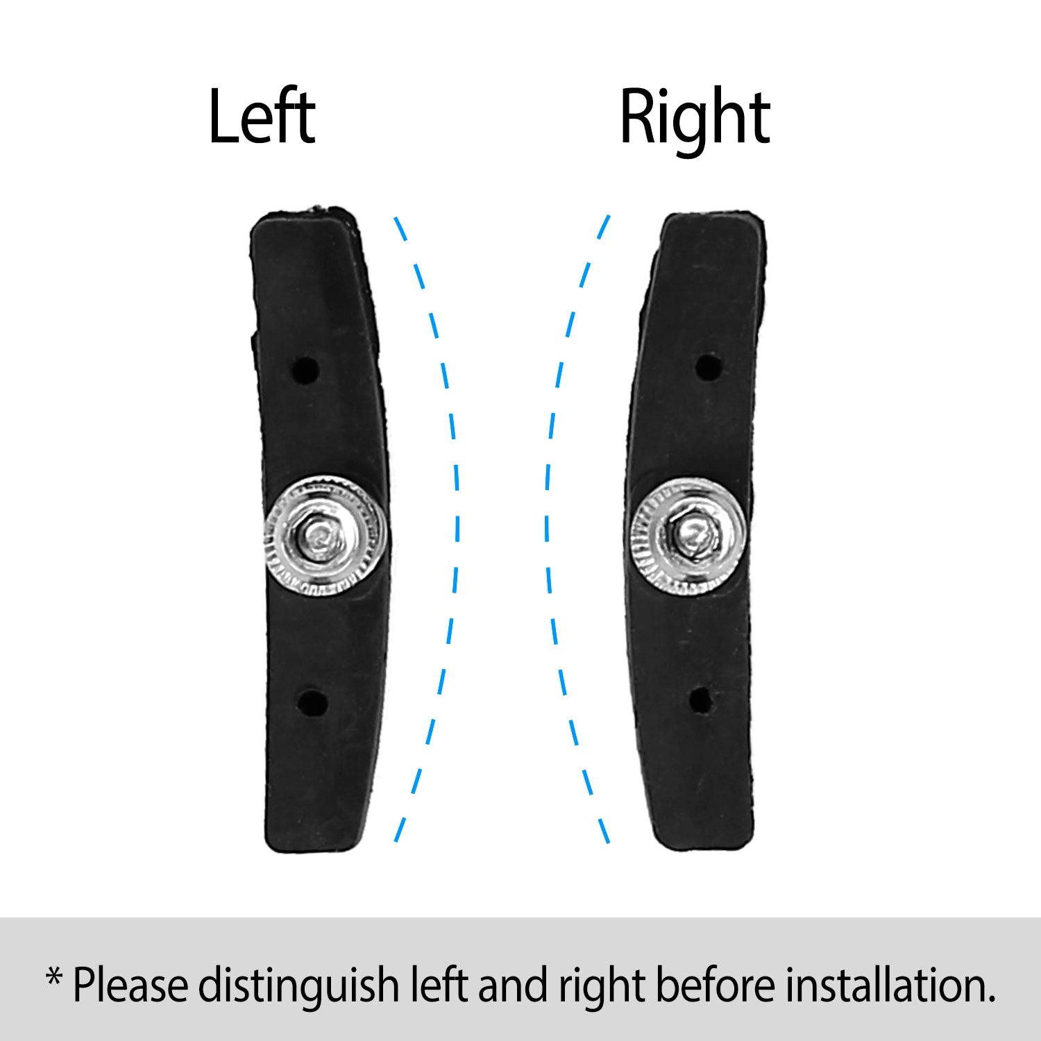GemGear V bike brake pads left and right, black 70mm with mounting nuts on Tampa Home & Garden Store