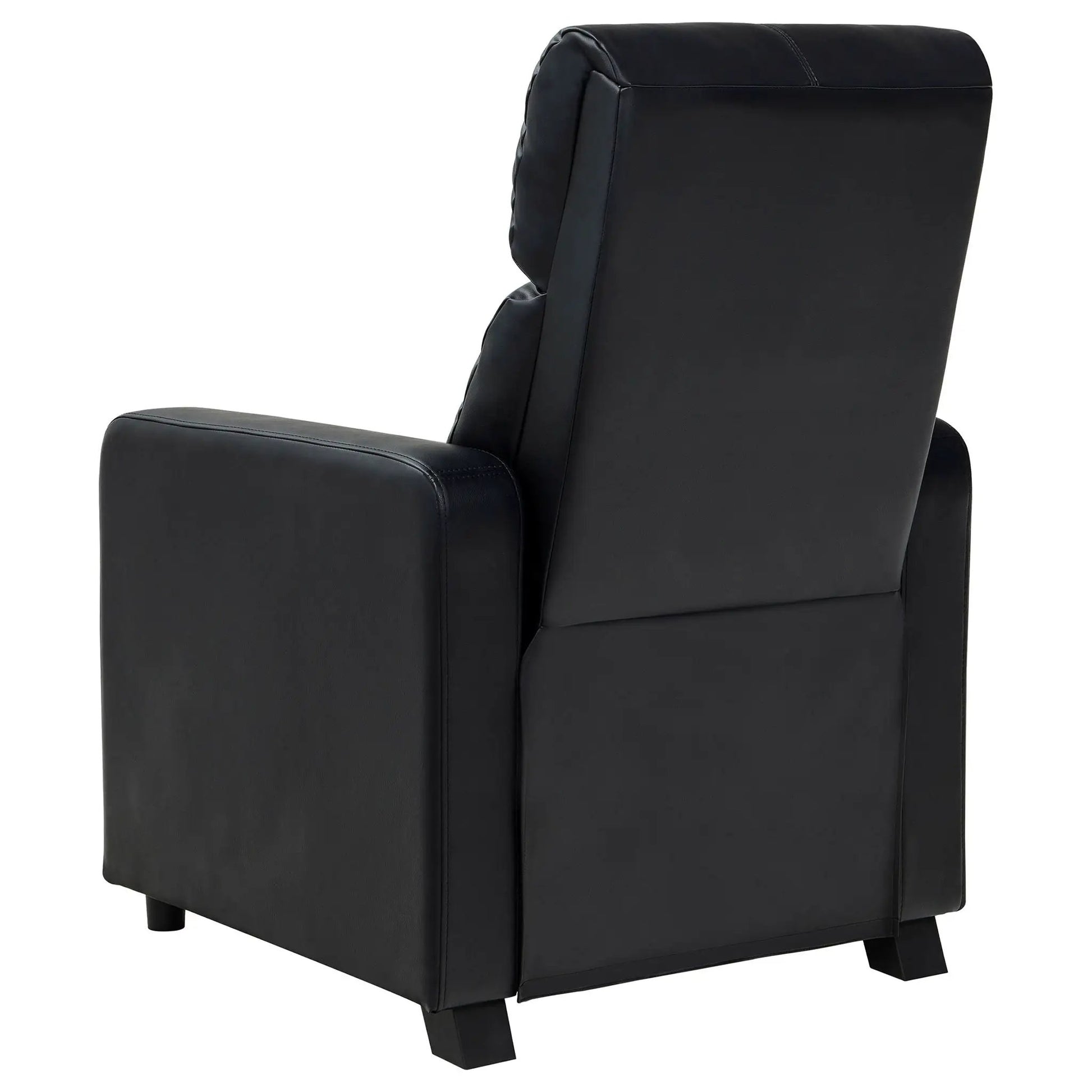 Push Back Recliner Black by Unique Piece Furniture, black leather recliner with padded arms on Tampa Home & Garden Store