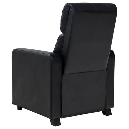 Push Back Recliner Black by Unique Piece Furniture, black leather recliner with padded arms on Tampa Home & Garden Store