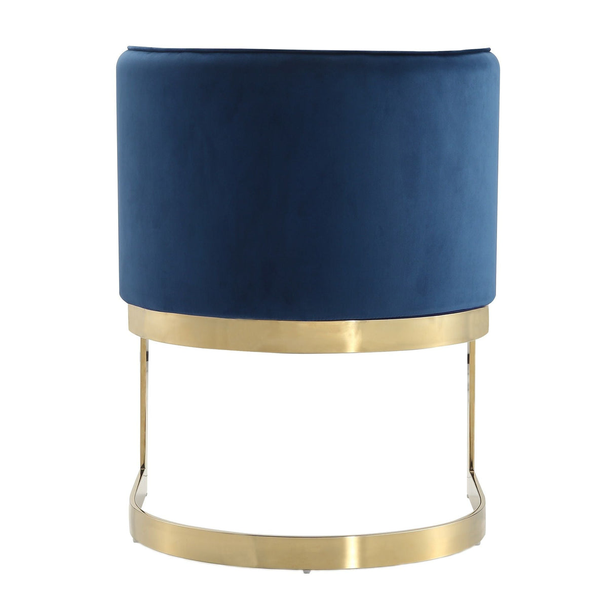 Aura Dining Chair with Brass Frame in blue velvet upholstery on Tampa Home & Garden Store
