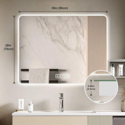 28 Inch LED Bathroom Mirror With Backlit Anti Fog