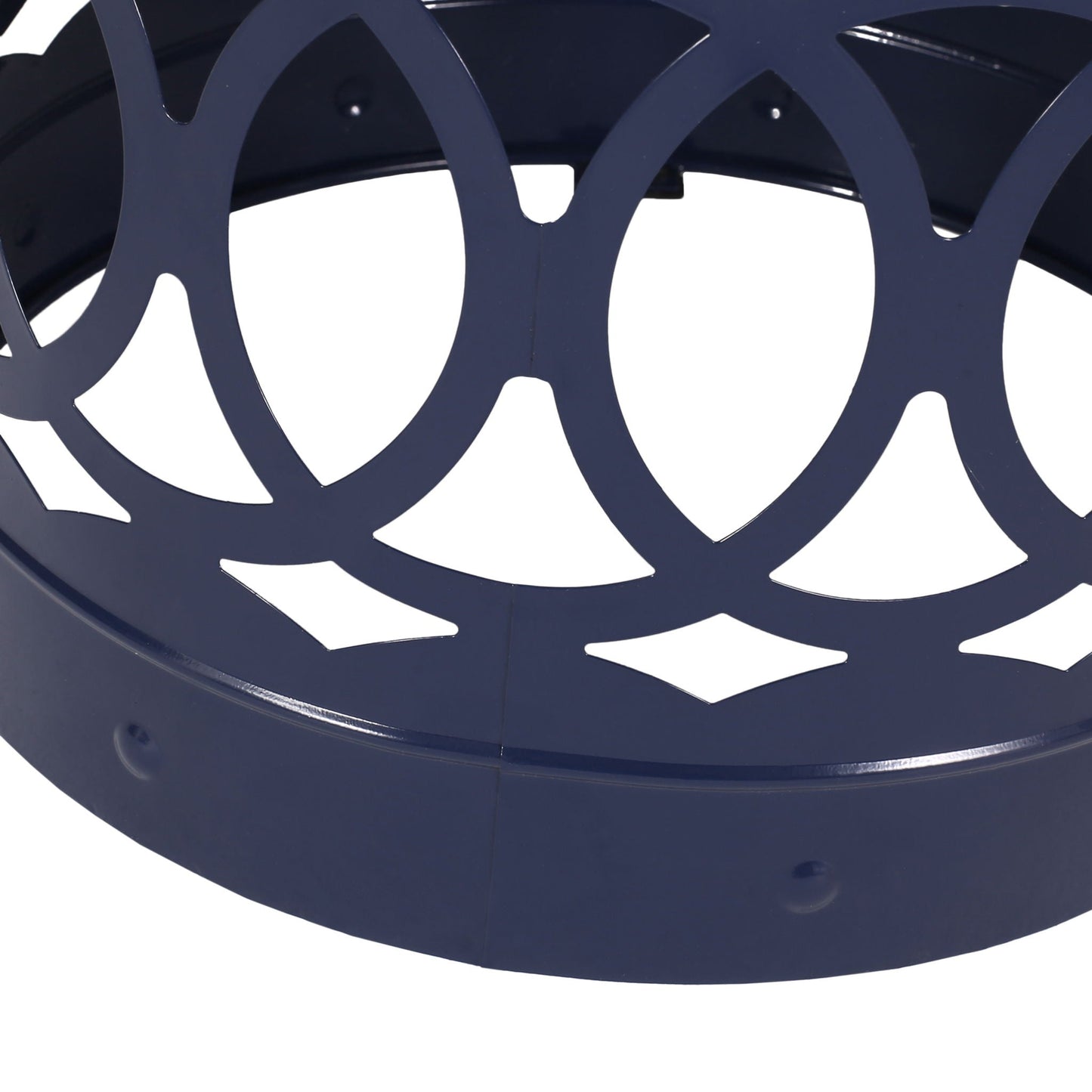 Large Outdoor Metal End Table with Floral Cut