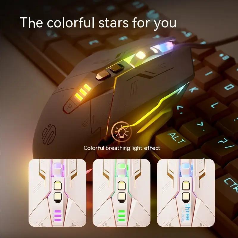 Fashion Office USB Laptop Mouse by FLIPSTYLEZLLC, white with RGB breathing light, 3 color modes on Tampa Home & Garden Store