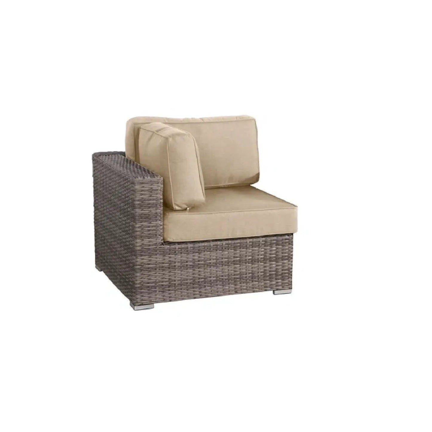 Modern Rattan Sectional Set with Cushions, brown wicker 2-piece outdoor set on Tampa Home & Garden Store