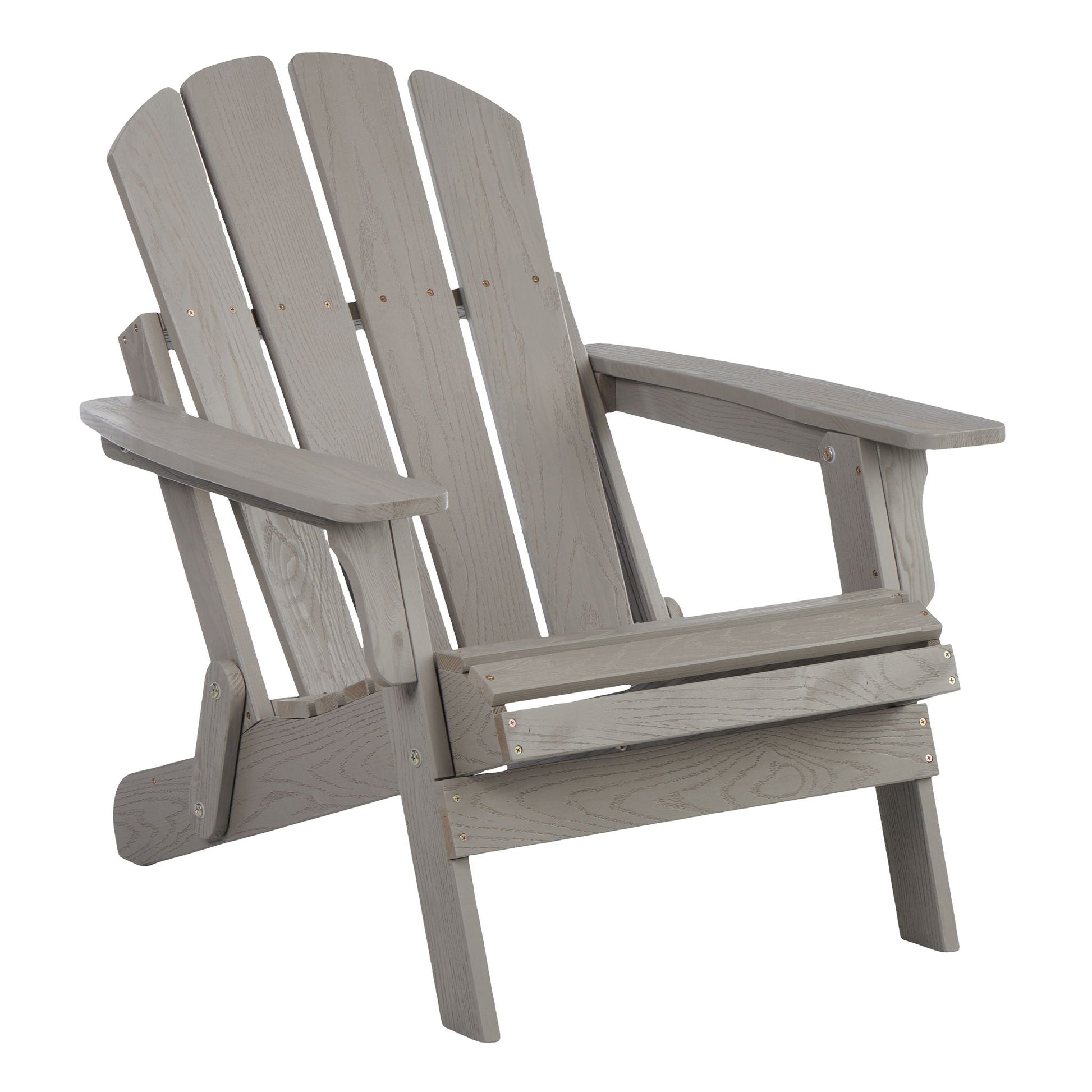 Oversize outdoor folding Adirondack chair gray wood, HouseOfZazla arm chair for patios on Tampa Home & Garden Store