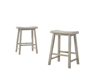 HouseOfZazla two counter-height stools in light gray finish from a small-space dining set on Tampa Home & Garden Store