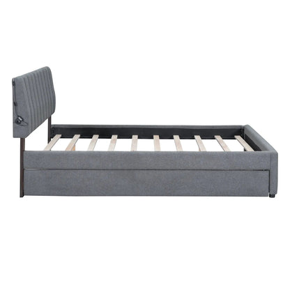 Upholstered Platform Bed With Trundle System