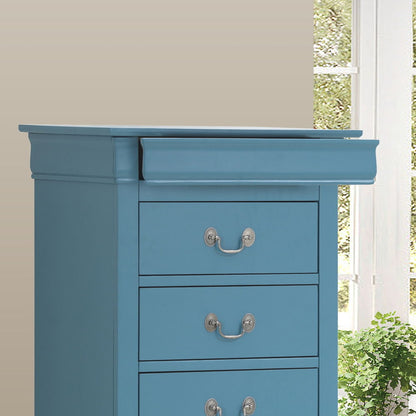 Blue traditional style lingerie chest with English dovetail drawers and silver pulls HouseOfZazla on Tampa Home & Garden Store