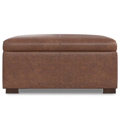 Gabbie coffee table upholstered storage ottoman in brown leather by Unique Piece Furniture on Tampa Home & Garden Store