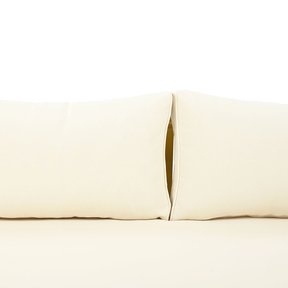 Claremont 3 Seater Daybed in teak acacia wood with cream water‑resistant cushions on Tampa Home & Garden Store
