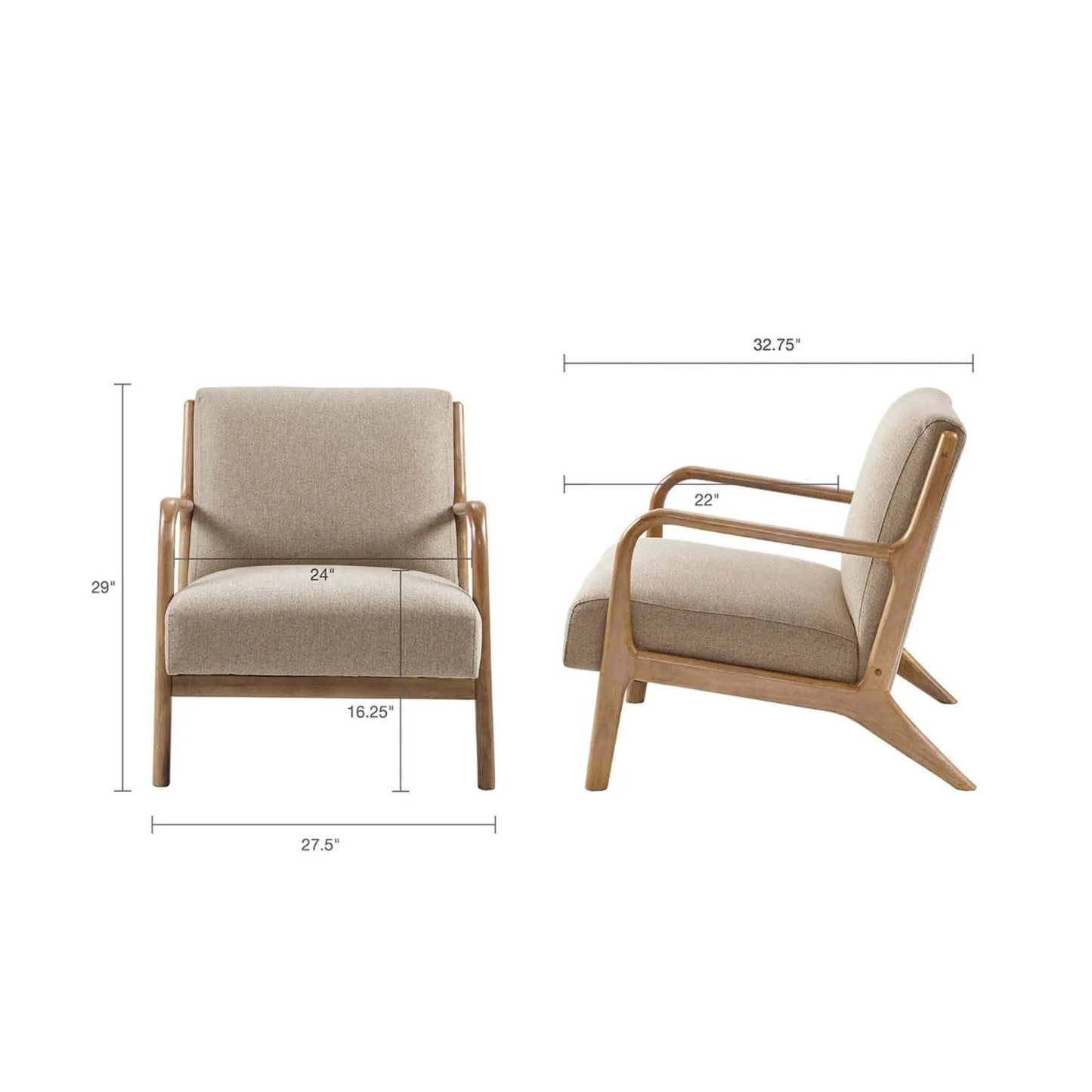 Mid-Century Style Lounge Chair With Upholstery