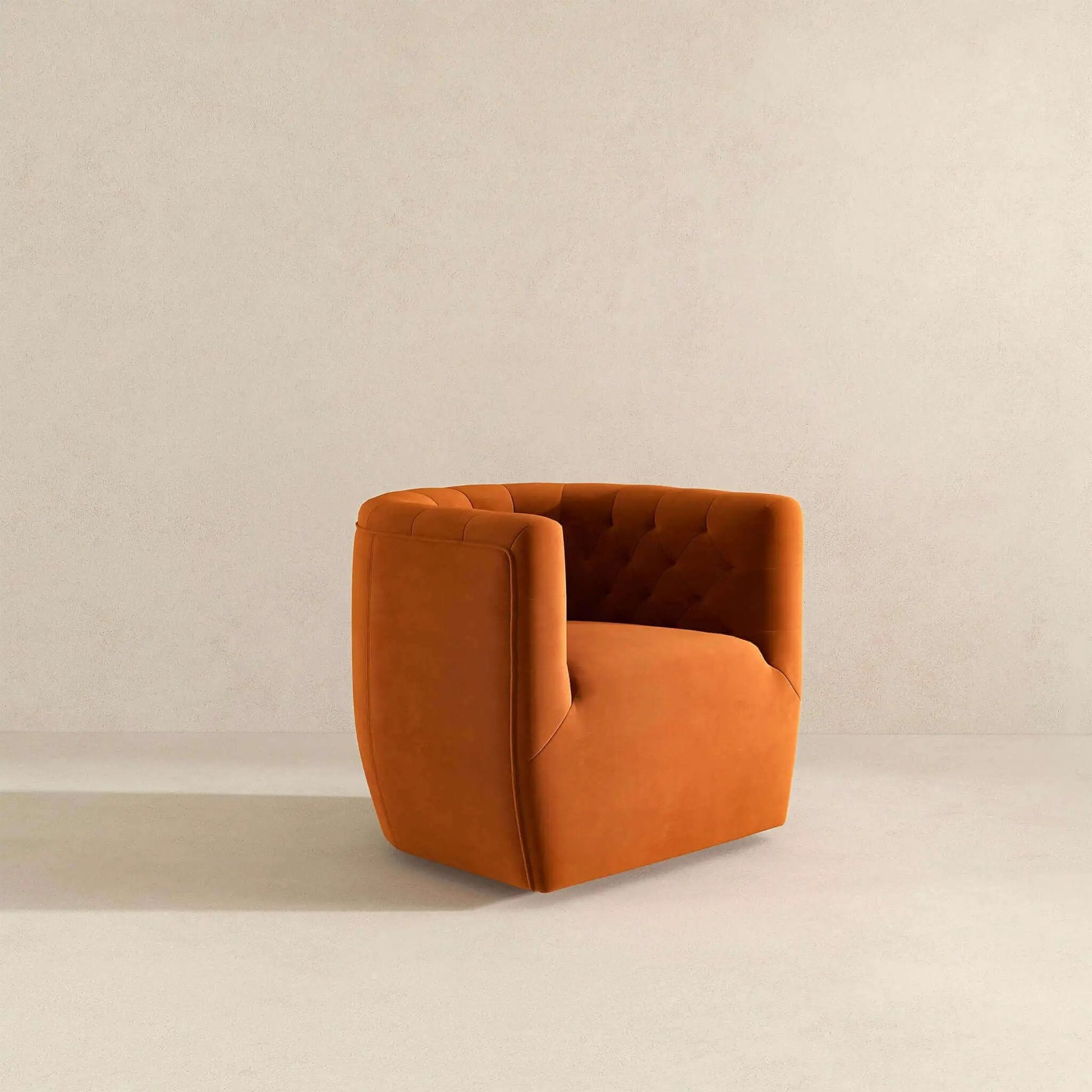 Delaney ergonomic swivel chair orange tufted upholstery on Tampa Home & Garden Store