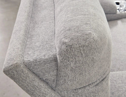 Acklen Place reclining sectional close-up of grey textured fabric upholstery on Tampa Home & Garden Store