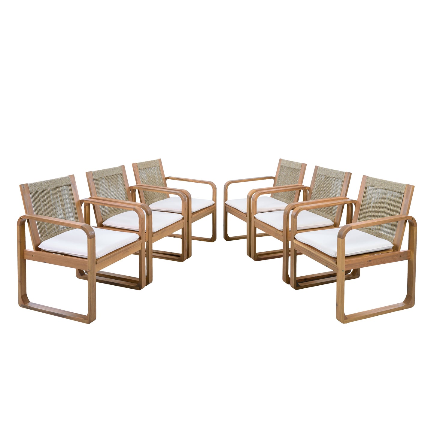 Two Outdoor Dining Chairs and Acacia Wood Rope