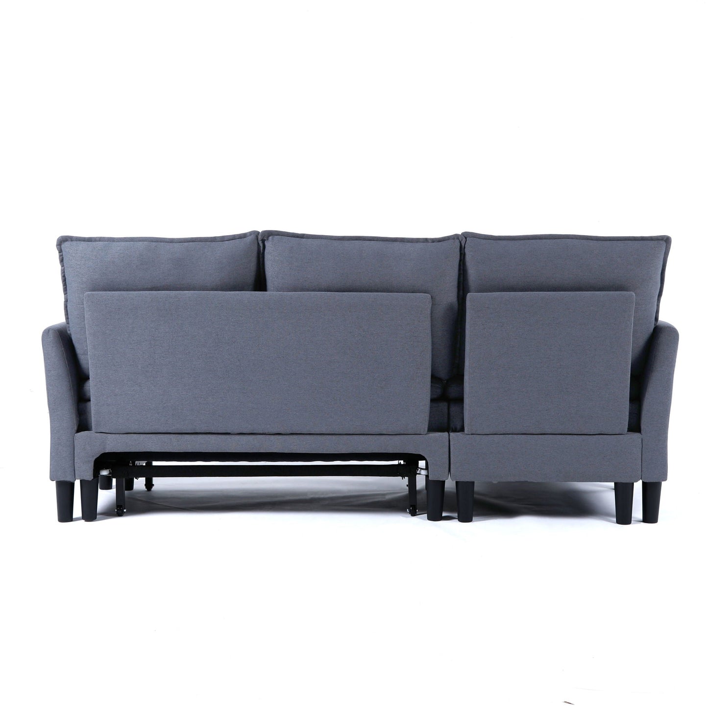 L-Shaped Reversible Chaise Sectional Sofa With Storage in blue-gray fabric by HouseOfZazla on Tampa Home & Garden Store