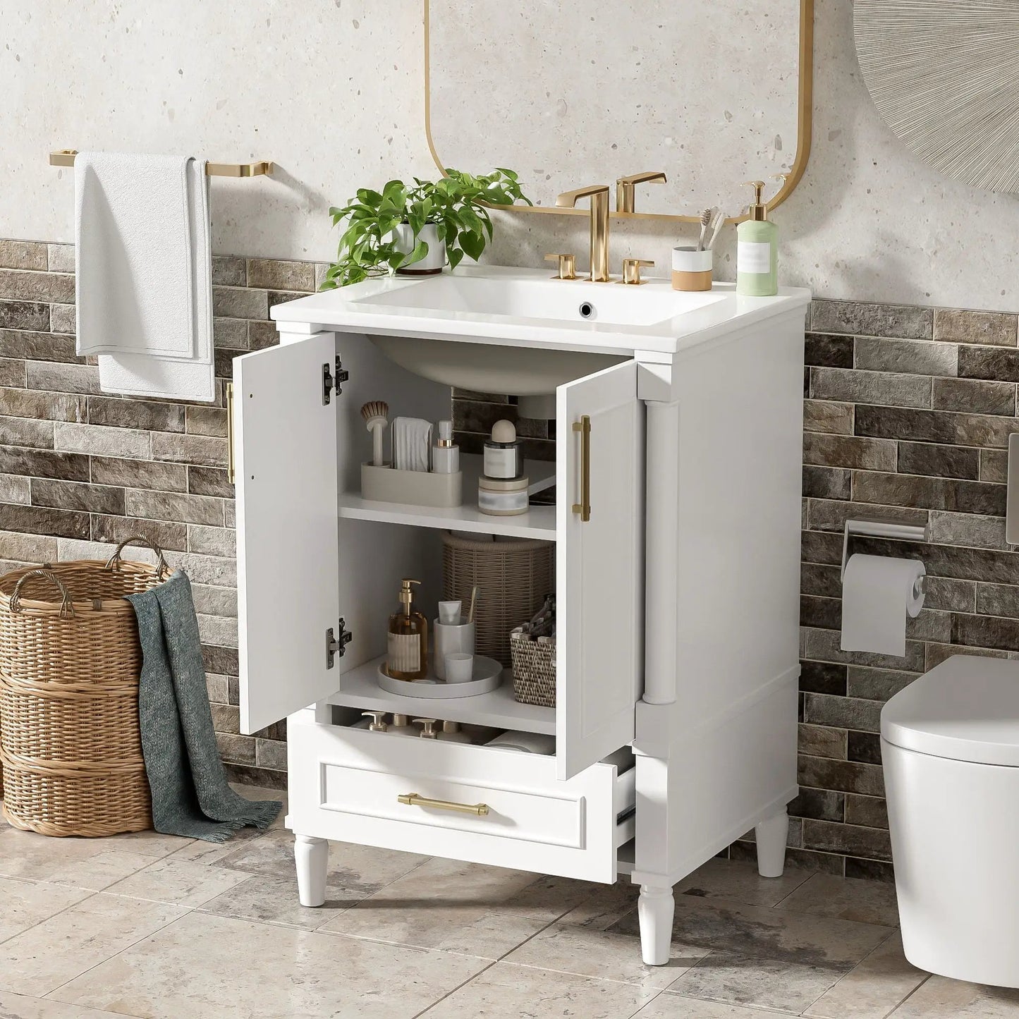 Bathroom Vanity With Ornate French Cylinder Legs