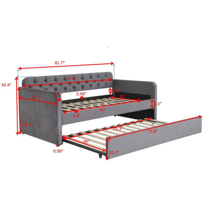 Upholstered Daybed With Trundle And USB Charging
