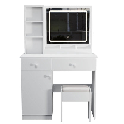 Vanity Desk With Mirror and Adjustable Lights