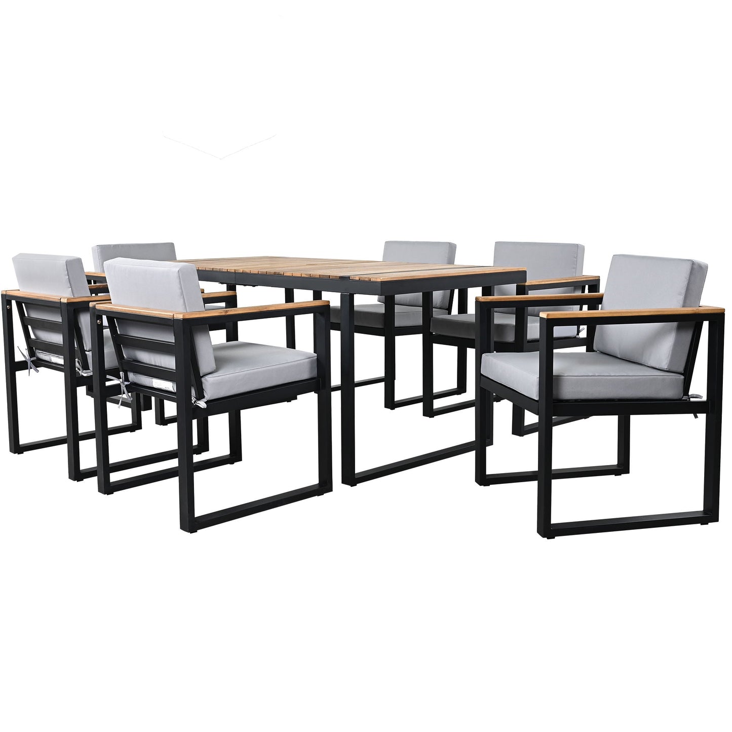 Seven Piece Outdoor Dining Table and Chair Set