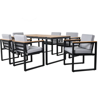 Seven Piece Outdoor Dining Table and Chair Set