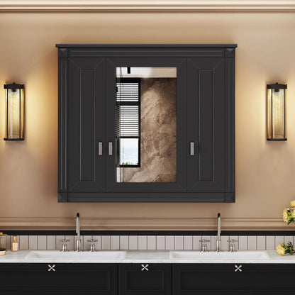 Wall Mounted Cabinet with Mirror and Shelves