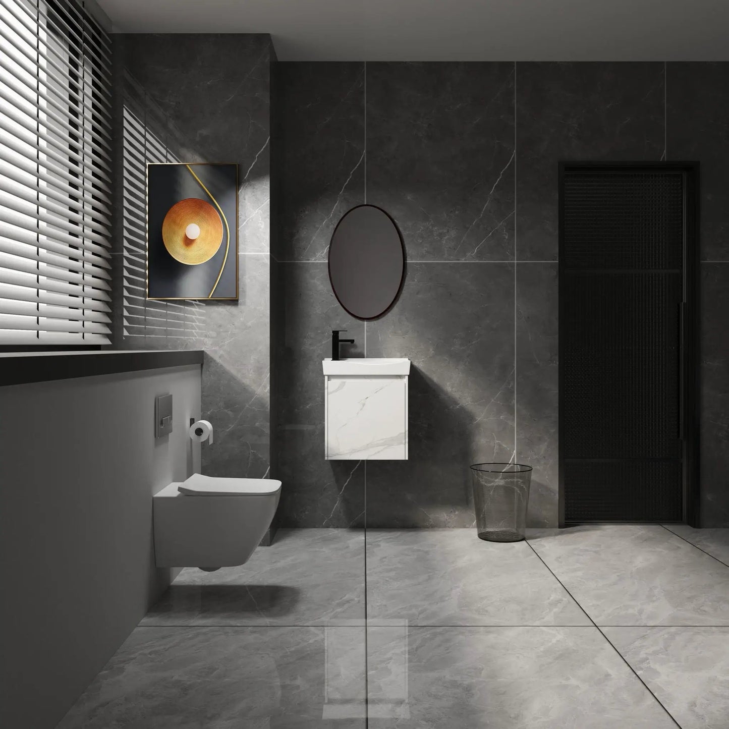 Modern Bathroom Vanity with Ceramic Basin Sink