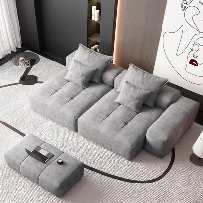 Modern oversized DIY modular sectional sofa with pillows in gray by HouseOfZazla on Tampa Home & Garden Store