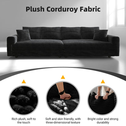 Deep Seat Sofa Bed With Ottoman and Soft Pillows