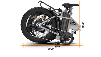 UpTrend Deals Foldable Electric Fat Tire Bike 20in with dual disc brakes and fenders, folded on Tampa Home & Garden Store