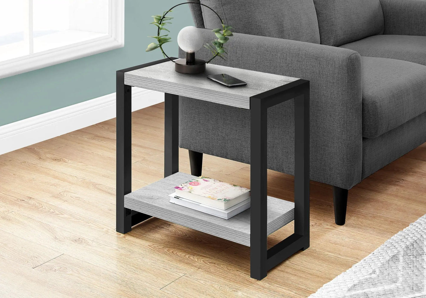 Accent Side Table with Two Tiers in Modern Style