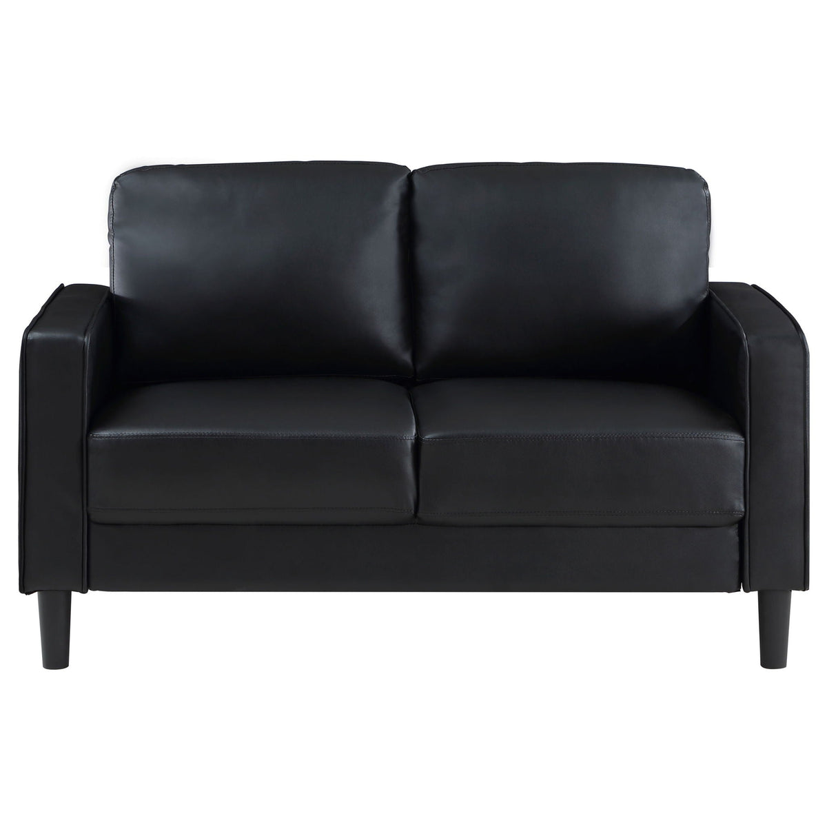 Weld 3pc Faux Leather Sofa Set with Wooden Legs