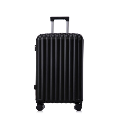 Black ribbed hardside spinner carry-on suitcase with telescoping handle and wheels on Tampa Home & Garden Store