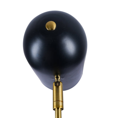 Lumora Table Lamp Black by HouseOfZazla with brass stem and round shade close-up on Tampa Home & Garden Store