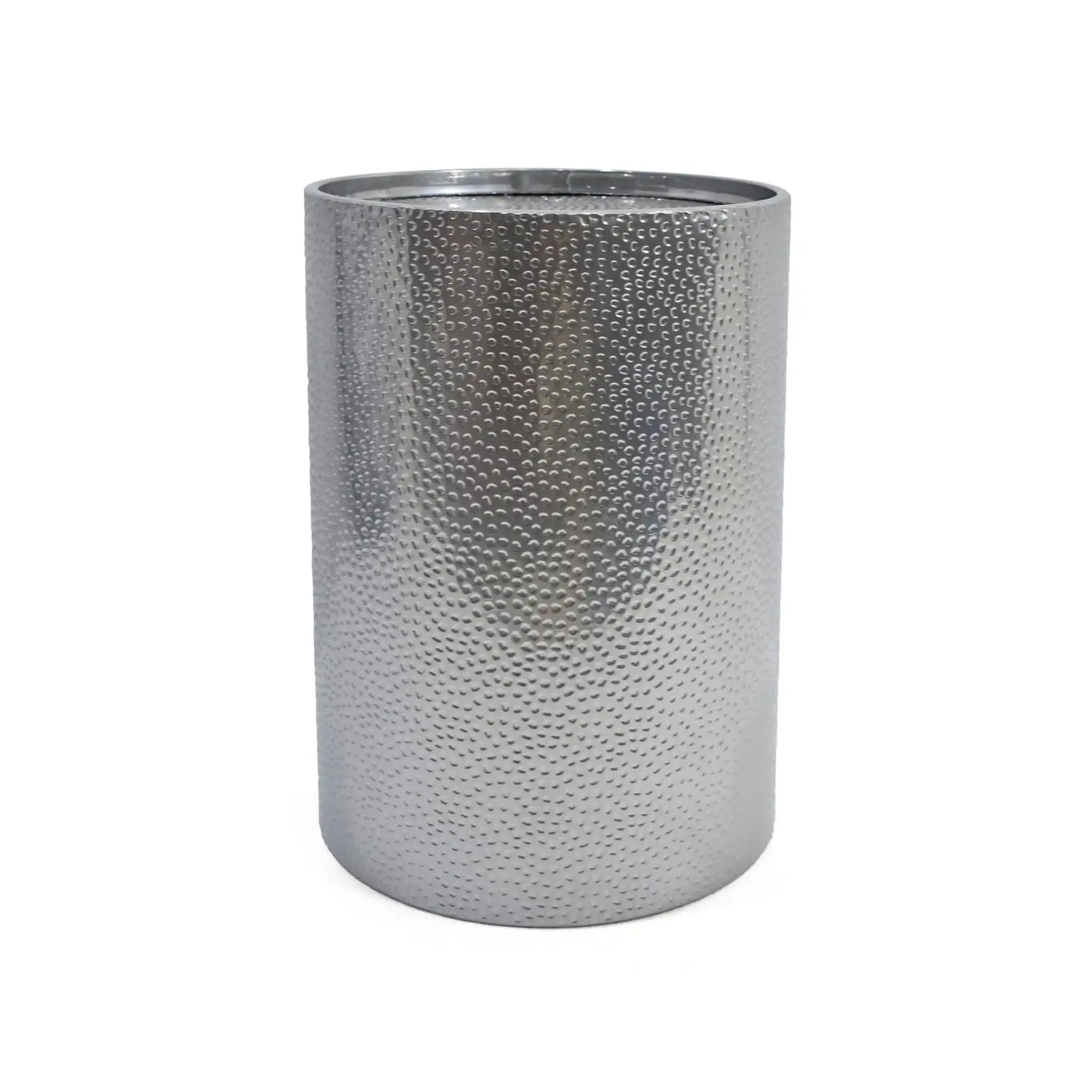 Modern Round Accent Table with hammered metal surface, HouseOfZazla outdoor furniture on Tampa Home & Garden Store