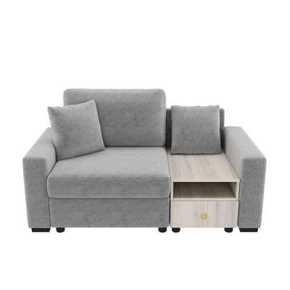 Modular Sofa Couch with storage armrest and center console in gray fabric by HouseOfZazla on Tampa Home & Garden Store