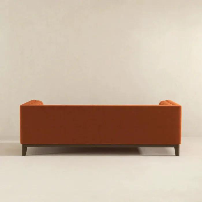 Melissa - Mid Century Modern Sofa orange upholstery by Unique Piece Furniture, back-view on Tampa Home & Garden Store