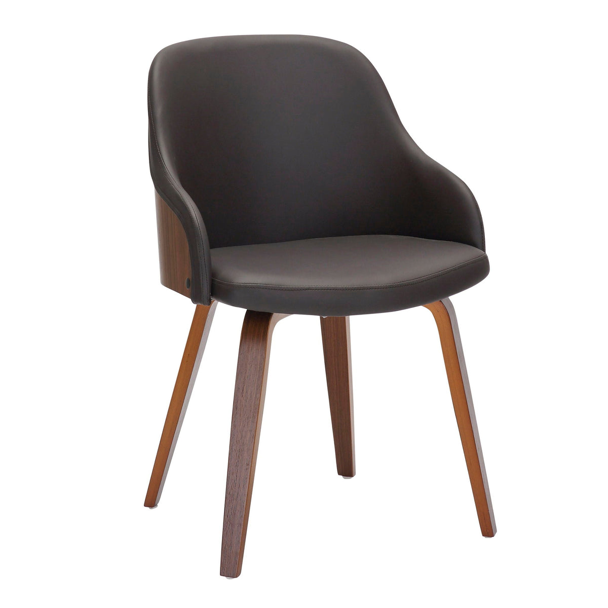 Mid-century dining arm chair by HouseOfZazla with black upholstered seat and back, wood legs on Tampa Home & Garden Store